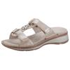 Pantolette ARA "HAWAII", Damen, Gr. 43, beige (sand metallic), Veloursleder, modisch, Schuhe, Keilabsatz, Sommerschuh, Schlappen mit Klett