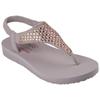Sandale SKECHERS "MEDITATION-ROCKSTAR", Damen, Gr. 41, grau (taupe), Lederimitat, modisch, Schuhe, Sommerschuh, Sandalette, Riemchensandale, mit Glitzersteinen