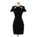 Halston Heritage Casual Dress - Sheath: Black Solid Dresses - Women's Size 0