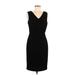 Calvin Klein Casual Dress - Party V Neck Sleeveless: Black Solid Dresses - Women's Size 8