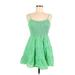 American Eagle Outfitters Casual Dress - A-Line Scoop Neck Sleeveless: Green Print Dresses - Women's Size Medium