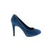 Jessica Simpson Heels: Pumps Stilleto Minimalist Blue Solid Shoes - Women's Size 7 1/2 - Round Toe