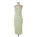 Derek Heart Casual Dress - Midi Keyhole Sleeveless: Green Dresses - Women's Size Large