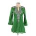 Kas Designs Casual Dress: Green Dresses - Women's Size X-Small