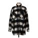 Divided by H&M Jacket: Mid-Length Black Print Jackets & Outerwear - Women's Size X-Small