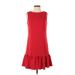 Betsey Johnson Casual Dress - Mini Crew Neck Sleeveless: Red Solid Dresses - Women's Size 2