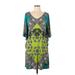 Papillon Blanc Casual Dress - A-Line: Green Dresses - Women's Size Large