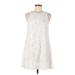 Speechless Cocktail Dress - A-Line High Neck Sleeveless: Ivory Solid Dresses - Women's Size Medium