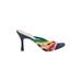 Halogen X Atlantic-Pacific Heels: Slide Stiletto Cocktail Party Blue Shoes - Women's Size 8 1/2 - Open Toe