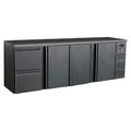 Gastro Barkühler Bar-Kühlschrank schwarz 3 Türen 2 Schubladen 698 l, 2542x513x860 mm 0-10°C