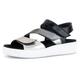Plateausandale GABOR Gr. 42, grau (schwarz, silberfarben, grau) Damen Schuhe Sandalen Sommerschuh, Sandalette, Plateauabsatz, mit Best Fitting-Ausstattung