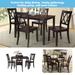 Mid-Century Rectangular 5-Piece Solid Wood Dining Table Set with 4 Ergonomic Design Chair, Home Kitchen Table Set