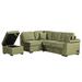 87.4" Sleeper Sofa 2 in 1 Pull Out Sofa Bed L-Shaped Living Room Sectional Sofa Couch with Storage Ottoman for Small Apartment