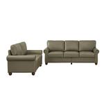 2 Piece Sectional Sofa Set, 3-seat Faux Leather Sofa, Storage Loveseat
