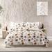 Crewel Embroidered Slub Cotton Floral Duvet Cover 3pcs Set