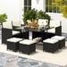 Costway 9 PCS Outdoor Dining Furniture Set Patio Conversation Set with - See Details