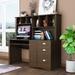 Home Office Computer Desk with Hutch, Antiqued finish