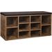 VASAGLE 10 Compartments Shoe Bench Storage Bench Shoe Rack Bench Shoe Shelf Storage Cabinet with Cushion for Entryway