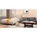 VECELO 3-pieces Small Apartment Bedroom set, Beige Bed Frames and Sofa and Coffee Table Set
