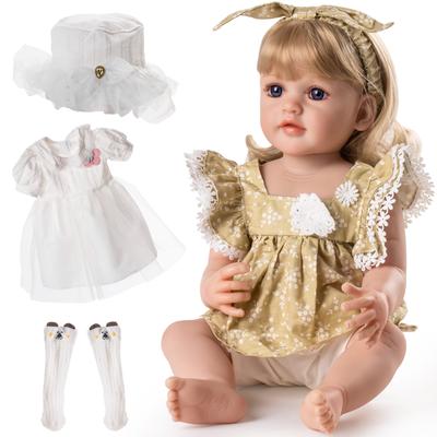 ,Handmade Real Life Baby Dolls Reborn Toddler with Soft Weighted Cloth Body Gift Toy for Age 3+