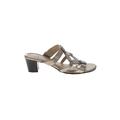 Life Stride Heels: Slip-on Chunky Heel Bohemian Silver Shoes - Women's Size 9 - Open Toe