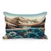 Ambesonne Lake Quilted Pillowcase Mountain Scene Icy Tone Floral, Pale Blue Pastel Brown Polyester in Blue/Brown | 20 H x 30 W x 1 D in | Wayfair