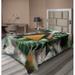 Ambesonne Monstera Top Flat Sheet Triangles Marble Abstract Fern Green Grey Camel in Gray/Green/Orange | Twin | Wayfair flat_429411_twin