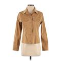 Faconnable Denim Jacket: Short Tan Print Jackets & Outerwear - Women's Size X-Small