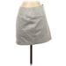 Express Denim Mini Skirt Mini: Silver Leopard Print Bottoms - Women's Size 00