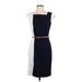 Calvin Klein Casual Dress - Shift: Blue Color Block Dresses - Women's Size 4