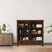 LORENZO Solid Wood Standard Bookcase Wood in White/Brown | 47 H x 47 W x 14 D in | Wayfair 04WAQ38KJ494KSBDY