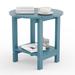 Lazio Outdoor Side Table Plastic Patio Table Plastic in Blue | 17.91 H x 18.11 W x 18.11 D in | Wayfair xiaoyuanzhuo3