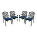 Canora Grey Gwyneth Cast Aluminum Stacking Patio Dining Armchair w/ Cushion in Black | 36.42 H x 25.59 W x 23.03 D in | Wayfair