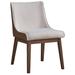 Corrigan Studio® 25 Inch Side Dining Chair Set Of 2, Wingback, White Boucle, Walnut Brown /Upholstered/Velvet in Brown/White | Wayfair