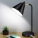 Ebern Designs Minimalist 3-Way Touch Control Desk Lamp w/ USB Ports in Black | 16.14 H x 5.91 W x 5.91 D in | Wayfair