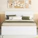 Winston Porter Gatsby Platform Storage Bed Wood in White | 35.4 H x 56.4 W x 78.8 D in | Wayfair 880C8E831E7F4634AC15213ABE79B3AC