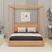 Red Barrel Studio® Ridgefield Canopy Bed Wood in Brown | 74.8 H x 62.8 W x 83.9 D in | Wayfair 70150BE6717D4EB58C9DA813B5EE367D