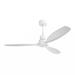 Wrought Studio™ 52 Inch Wooden Ceiling Fan 3 Solid Wood Blades Remote Control Reversible DC Motor Without Light in White | Wayfair