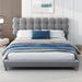 Ivy Bronx Nadell Platform Bed Upholstered/Velvet in Gray | 36.6 H x 62.8 W x 80.8 D in | Wayfair E88E95F42AB24549B6CE1C50C3BAAA59