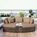 Latitude Run® 6-Piece Outdoor Conversation Round Sofa Set w/ PE Wicker Rattan & Coffee Table Synthetic Wicker/All | Wayfair