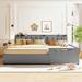 Latitude Run® Queen Size & Twin XL Size PU Leather Bed w/ Hydraulic Storage System Wood & /Upholstered/Faux leather in Gray | Wayfair