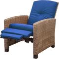 Red Barrel Studio® 28" Wide Club Recliner Wicker/Rattan in Red/Blue/Brown | Outdoor Furniture | Wayfair 8789BCDA96FA4EE6952AF9EF298C82D5