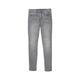 TOM TAILOR Damen Tapered Relaxed Jeans mit Knopfleiste, grau, Uni, Gr. 29/30