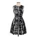 Calvin Klein Casual Dress - A-Line: Black Jacquard Dresses - Women's Size 2