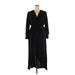 Fraiche by J Cocktail Dress - Midi V-Neck Long sleeves: Black Print Dresses - Women's Size X-Large