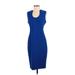 Calvin Klein Casual Dress - Sheath: Blue Solid Dresses - Women's Size 4