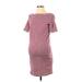 Gap - Maternity Casual Dress - Sheath High Neck Short sleeves: Burgundy Print Dresses - Women's Size X-Small