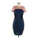 Sugarhill Boutique Casual Dress - Sheath Scoop Neck Short sleeves: Blue Color Block Dresses - Women's Size 6