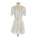 Tularosa Casual Dress - Mini Crew Neck Short sleeves: Ivory Print Dresses - Women's Size Small