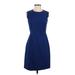 Theory Casual Dress - A-Line Crew Neck Sleeveless: Blue Solid Dresses - Women's Size 2
